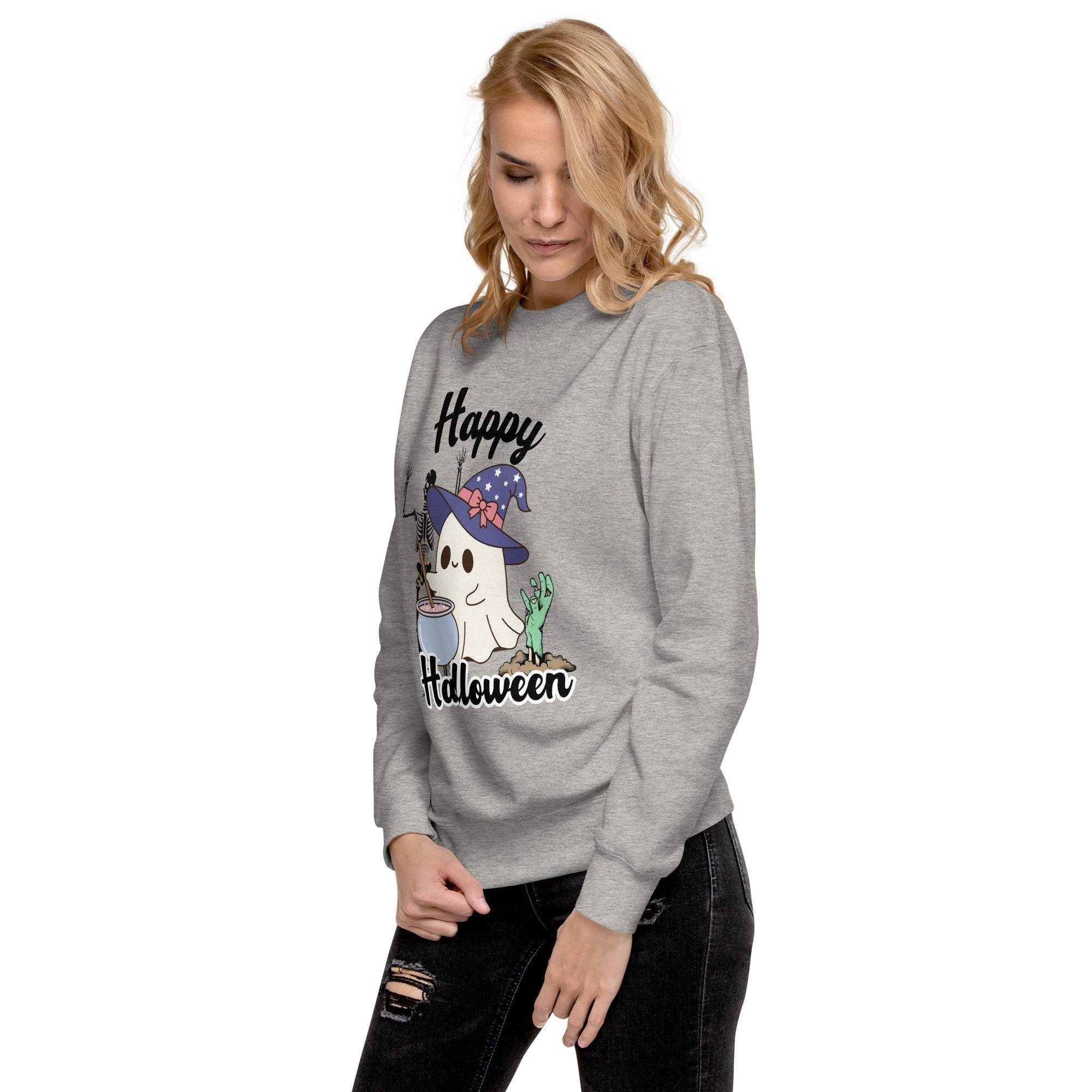 Halloween Sweatshirt - Cozy Cute Ghost Design for Fall & Halloween.