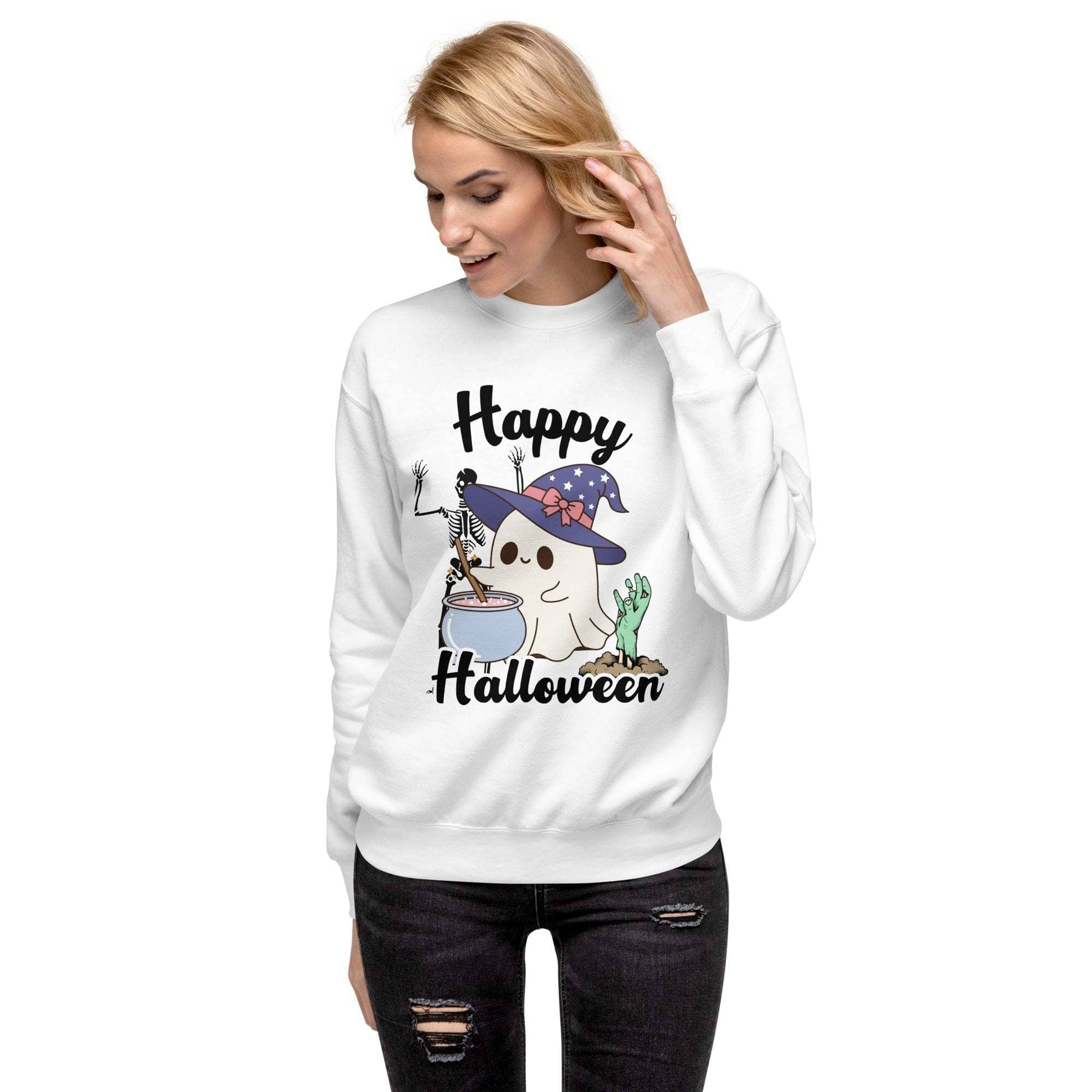 Halloween Sweatshirt - Cozy Cute Ghost Design for Fall & Halloween.