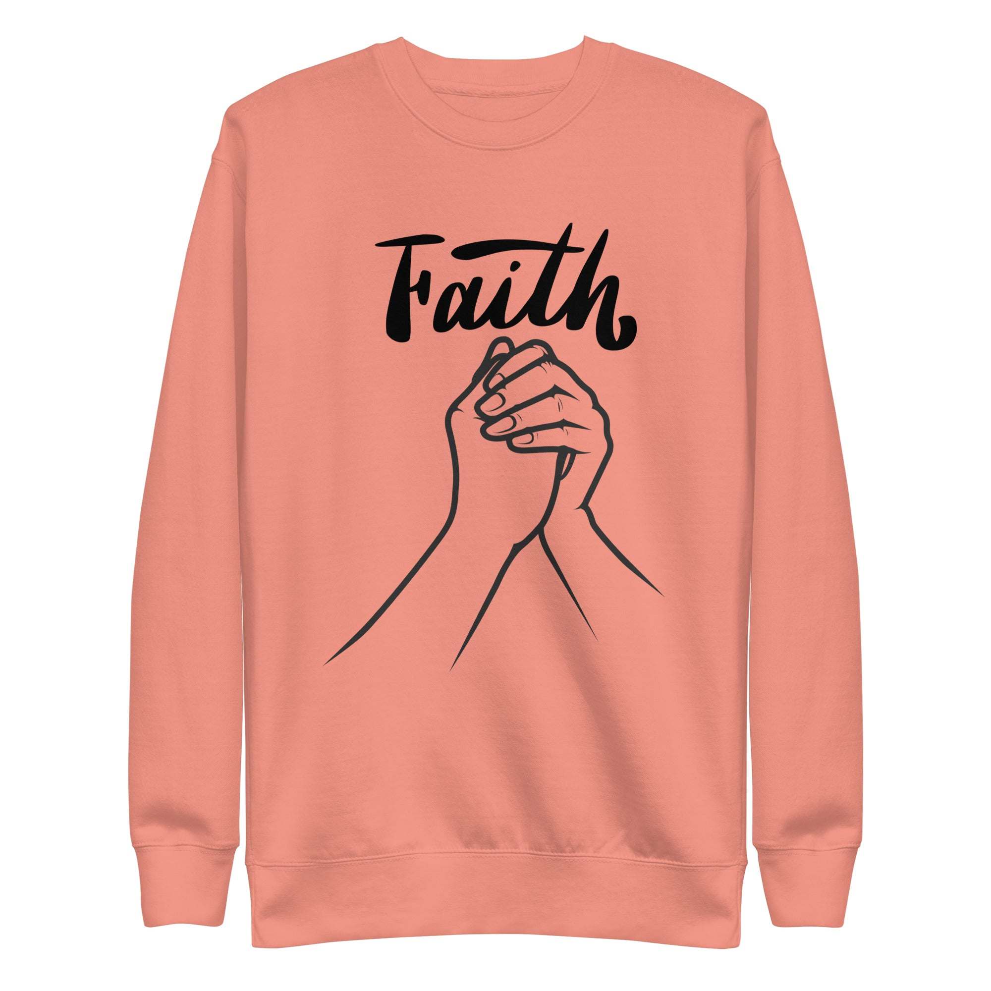Faith Sweatshirt with praying hands graphic, cozy crewneck for Christian devotion