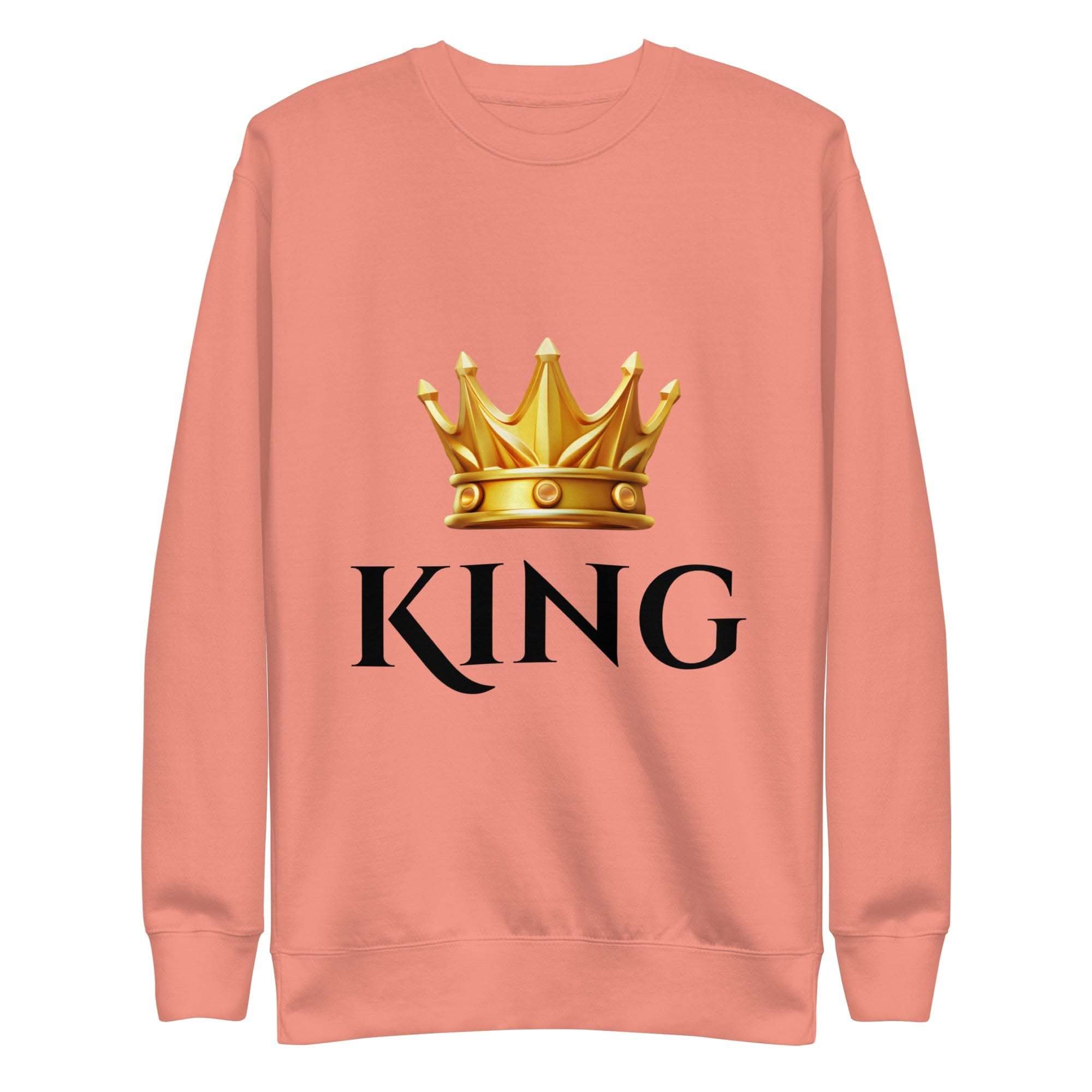 Black King Crown Sweatshirt with bold crown graphic, soft cotton blend, and relaxed fit for stylish streetwear
