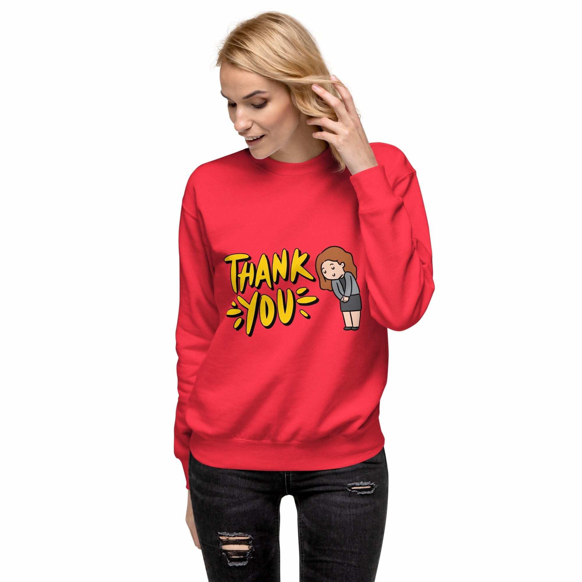 Thank You Sweatshirt in soft premium fabric with gratitude-inspired design for comfortable everyday wear