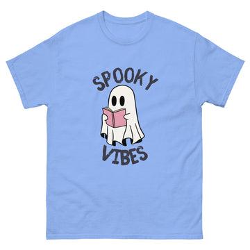 Spooky Vibes Ghost T-Shirt Carolina Blue